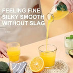 Before and after using portable juicer for smooth fresh juice