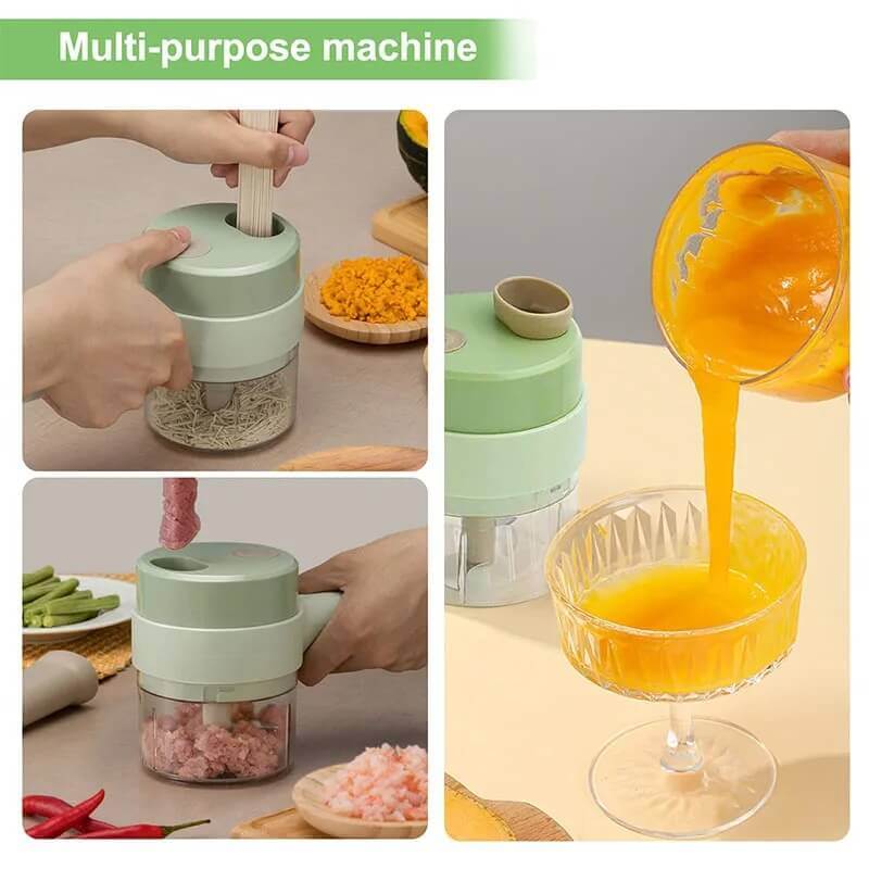 Mini food chopper cutting garlic quickly with one touch operation